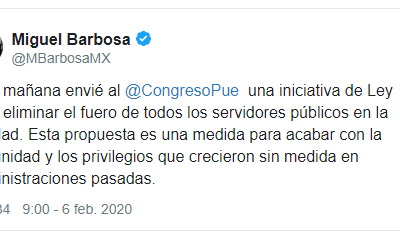 Noticias de Puerto Vallarta | NotiespacioPV | Gobernador de Puebla propone eliminar fuero a funcionarios