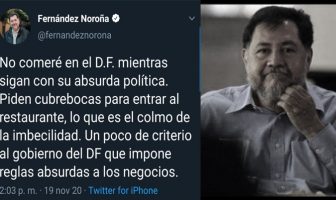 Noticias de Puerto Vallarta | NotiespacioPV | Noroña insulta medidas preventivas de uso de cubrebocas en CDMX