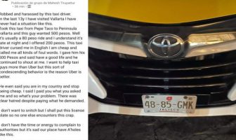 Taxista cobra 500 pesos a turista del centro a Península Noticias de Puerto Vallarta | NotiespacioPV | Taxista cobra 500 pesos a turista del centro a Península