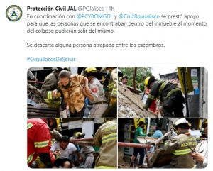 Noticias de Puerto Vallarta | NotiespacioPV | Cae marquesina en el centro de Guadalajara; hay una mujer herida
