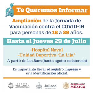 Noticias de Puerto Vallarta | NotiespacioPV | Se extiende campaña de vacunación en Puerto Vallarta hasta el jueves