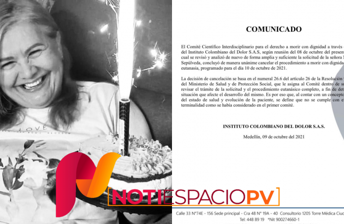 Noticias de Puerto Vallarta | NotiespacioPV | Cancelan la eutanasia de la colombiana Martha Sepúlveda