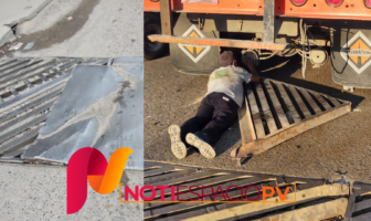 Camión termina con daños por alcantarilla en mal estado Noticias de Puerto Vallarta | NotiespacioPV | Camión termina con daños por alcantarilla en mal estado