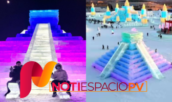 Noticias de Puerto Vallarta | NotiespacioPV | Pirámide de Kukulkán es exhibida en Festival de Nieve de China