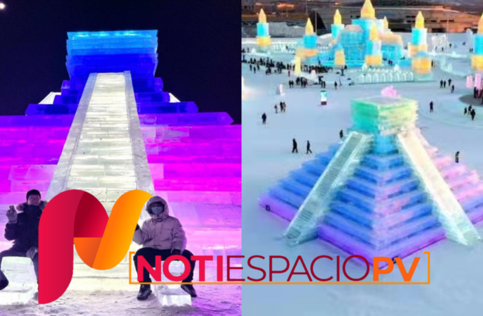 Noticias de Puerto Vallarta | NotiespacioPV | Pirámide de Kukulkán es exhibida en Festival de Nieve de China