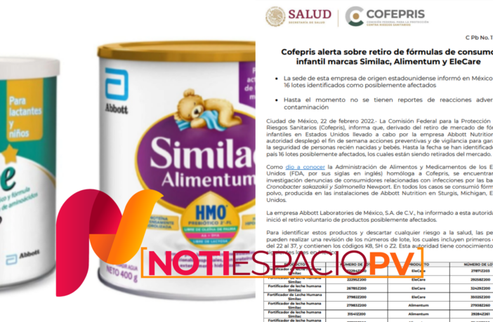 Noticias de Puerto Vallarta | NotiespacioPV | Cofepris lanza alerta sobre formulas lácteas para bebés por posible contaminación