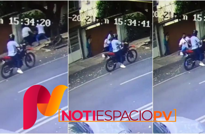 Notiespacio PV | VIDEO. Asaltan a pareja tras hacer retiro en banco; se resisten y les disparan