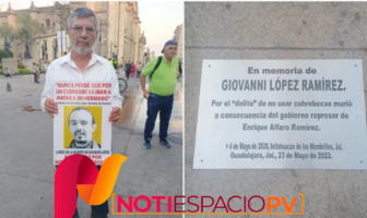 Noticias de Puerto Vallarta | NotiespacioPV | Colocan placa en memoria de Giovanni López a 2 años de su asesinato
