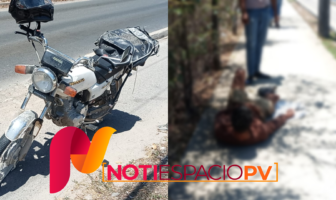 Notiespacio PV | Motociclista derrapa tras invadir una ciclovía en la Av. México