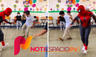 Noticias de Puerto Vallarta | NotiespacioPV | Maestra se disfraza del Hombre Araña y enseña a sus alumnos a bailar cumbia
