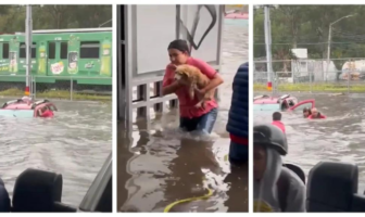 Noticias de Puerto Vallarta | NotiespacioPV | VIDEO: Rescatan a abuelos y a perrito que quedaron atrapados en inundación en Guadalajara