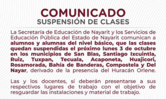 Noticias de Puerto Vallarta | NotiespacioPV | 11 municipios de Nayarit suspenden clases por "Orlene"
