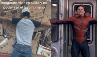 Noticias de Puerto Vallarta | NotiespacioPV | Viral: Captan a hombre deteniendo cientos de cajas al estilo de Spider-Man