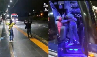 Noticias de Puerto Vallarta | NotiespacioPV | Viral: Hijos se encuentran con su papá chofer en carretera para darle el abrazo de Año Nuevo