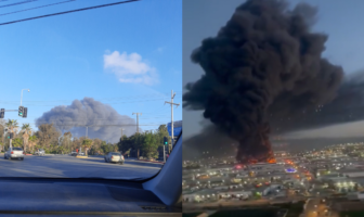 Noticias de Puerto Vallarta | NotiespacioPV | VIDEO: Se registra fuerte incendio en zona industrial Mesa Otay, en Tijuana