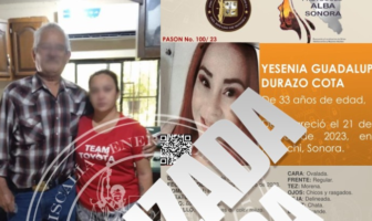 Yesenia Guadalupe Durazo Cota, la buscadora de Sonora, plagiada el pasado domingo en Arivechi, fue localizada con vida gracias a la colaboración de diversos colectivos de "Madres Buscadoras" del país. Sus captores la dejaron libre.