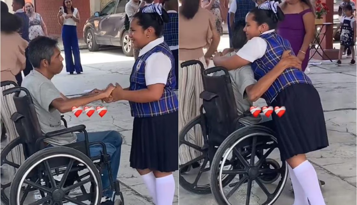 VIRAL: Papá en silla de ruedas baila con su hija en evento escolar