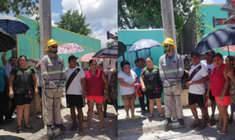 Empleado de CFE es amarrado a un poste ante falta de luz en Yucatán
