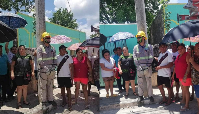 Empleado de CFE es amarrado a un poste ante falta de luz en Yucatán