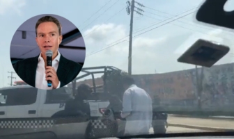 VIDEO: Policías detienen el convoy de Manuel Velasco en Veracruz