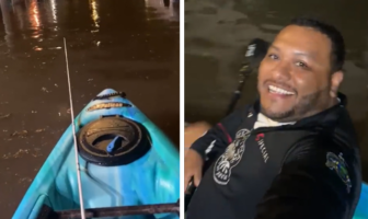 VIRAL: Sujeto sale a pasear en su kayak durante inundación en Guadalajara