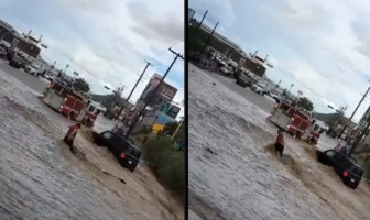 Adulto mayor es rescatado tras ser arrastrado por corriente en inundación en La Paz