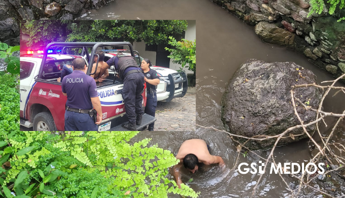 Bomberos rescatan a hombre de canal en El Caloso