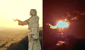 Rayo destruye escultura del 'Cristo Pescador' en Chiapas