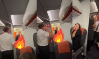Cachan a pareja teniendo intimidad en el baño de un avión