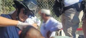 Hombre lesionado en Villa Las Flores
