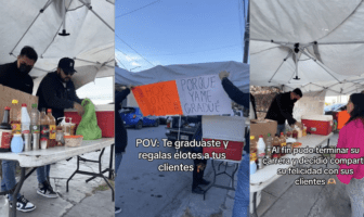 VIDEO: Joven regala elotes tras graduarse de ingeniero gracias a su puesto