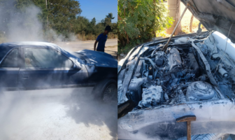 Reportan incendio de vehículo en Verde Vallarta