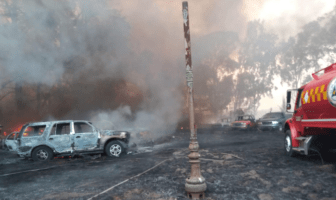 Incendio en corralón federal de Tlajomulco consumió más de 100 unidades