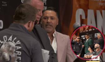 VIDEO: Canelo Álvarez y Óscar De la Hoya protagonizan pelea VIDEO: 'Canelo' Álvarez y Óscar de la Hoya protagonizan pelea
