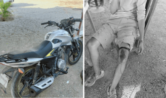 Pierde el control de su motocicleta y derrapa sobre la carretera 544