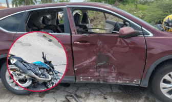 Accidente en Avenida Grandes Lagos deja a motociclista gravemente herido