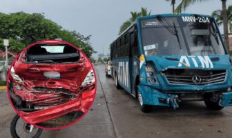 Fuerte accidente entre ATM y vehículo particular en Marina Vallarta Fuerte accidente entre ATM y vehículo particular en Marina Vallarta