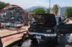 Incendio consume camioneta en plena avenida Francisco Medina Ascencio