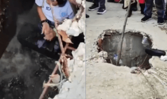 Tabasco: Estudiante de secundaria cae en socavón de aguas negras