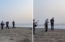 Captan a turista agrediendo a músicos mexicanos en playa de Oaxaca