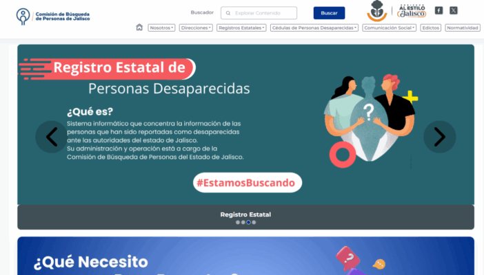 Jalisco lanza portal oficial de la Comisión de Búsqueda de Personas