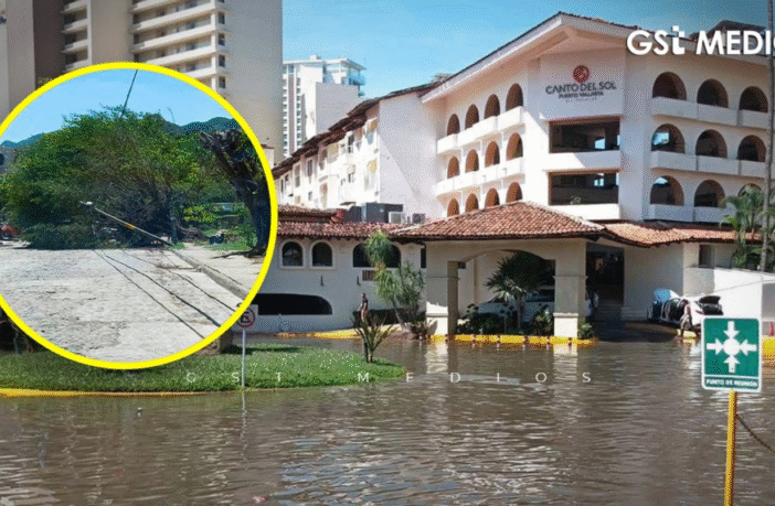Afectaciones por lluvias en Puerto Vallarta: al menos 50 locales impactados y caída de árboles