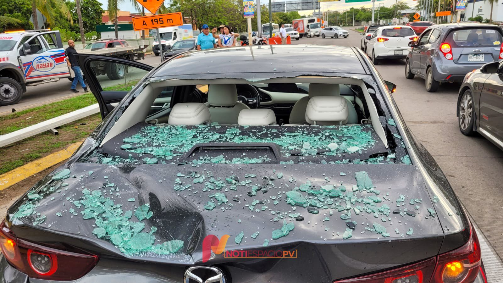 BMW choca contra palmera en la Medina Ascencio; conductor ebrio fue detenido