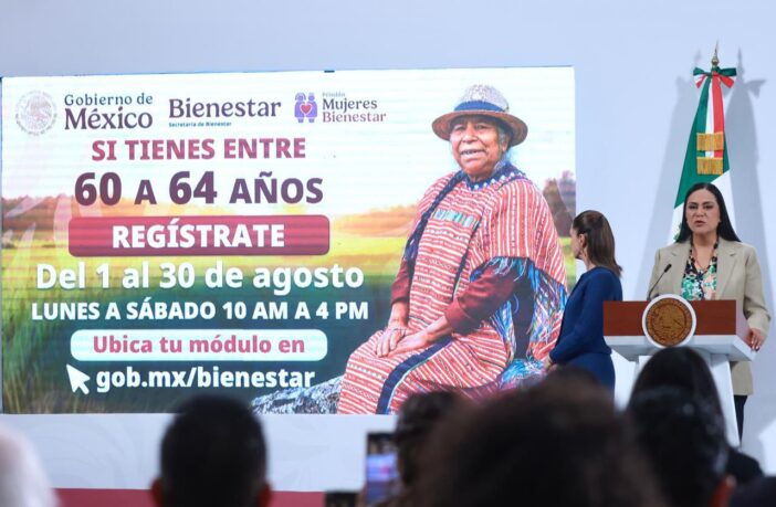 Abren registro para la Pensión Mujeres Bienestar del 1 al 30 de agosto