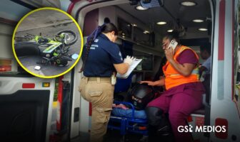 Aparatoso choque entre motocicletas deja dos lesionados en Av. Medina Ascencio