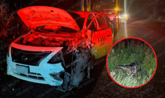 Taxi y motociclista protagonizan accidente vial en la carretera 544