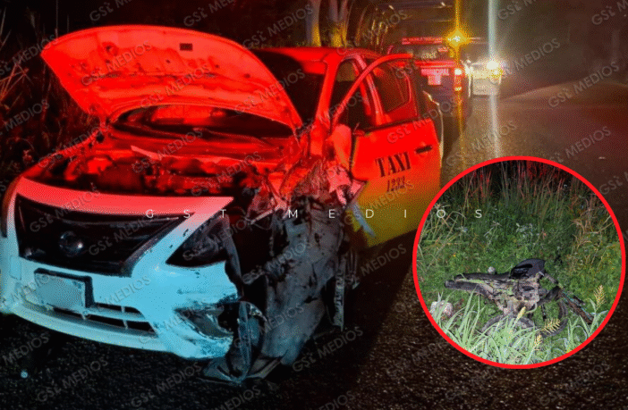 Taxi y motociclista protagonizan accidente vial en la carretera 544