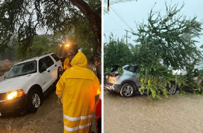 Lluvias en Bahía de Banderas provocan inundaciones y vehículos arrastrados