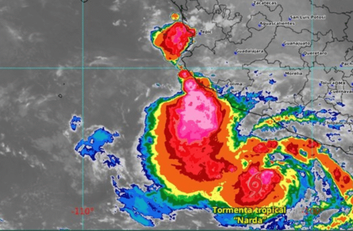Tormenta tropical Narda provocará lluvias intensas en Jalisco, Guerrero, Michoacán y Colima