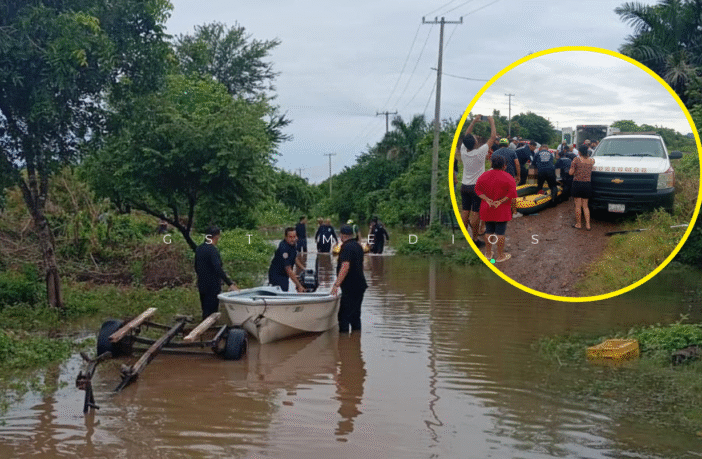 Rescatan a un hombre con discapacidad atrapado por inundaciones en Nayarit